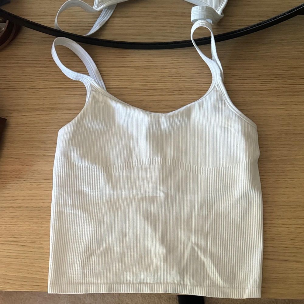 White Ribbed Women's Tank Top